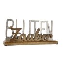 Holz Schriftzug"Bl&uuml;ten Zauber" Mangoholz...