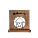 Holz Rahmen mit Botschaft "Dahoam" Mangoholz, Aluminium Haus 23 x 23 x 5 cm GILDE