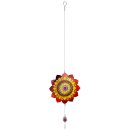 Edelstahl Windspiel "Mandala" bunt mit roter...