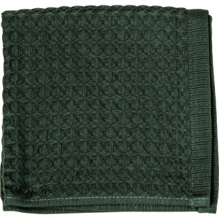 2 / Set Gästetücher (Textil)  34 x 34 cm dark green  mit Schleife als Geschenk IHR