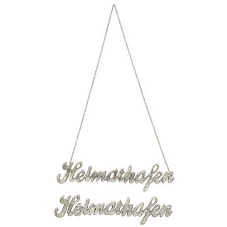 Aluminium Hänger " Heimathafen " mit Kette zum Hängen 37 x 9 x 1 cm GILDE #1