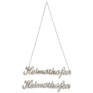 Aluminium Hänger " Heimathafen " mit Kette zum Hängen 37 x 9 x 1 cm GILDE #1