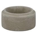Zement Windlicht Blumenwiese sortiert rund, grau-weiß gewischt, 3 sortiert 13 x 8 cm GILDE
