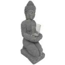 Keramik-Buddha mit Windlicht grau, ca. 36x14,5x11cm im...