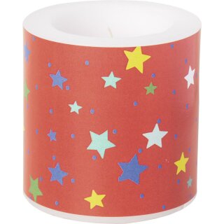 Windlicht Kerze " STELLA DI NATALE red  " IHR, H 7,5 cm, D 7,5 cm