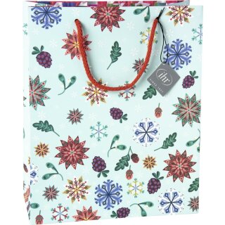 Geschenktasche B 26 x H 32 x T 11 cm IHR " BUON NATALE light blue  "