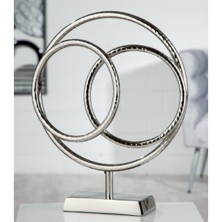 Aluminium Skulptur "Ringe" silber 39 x 32 x 8,5 cm GILDE