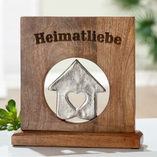 Holz Standrelief "Heimatliebe"  23 x 23 x 5 cm GILDE