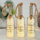 Glas 5-LED Flaschenpost "Love" 30 x 7,50 cm...