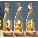 Glas 5-LED Sekt-Flaschenpost Natur  sortiert  29,5 x 8,5...