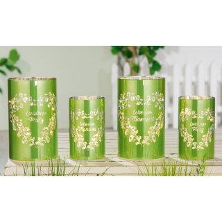 Glas LED-Leuchter "Moments" sortiert 14 x 10 cm GILDE