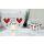 Teelichtleuchter Weisheit ( Liebe)  rot/schwarz satiniert, Herzform "Platz für Zwei" / "Folge deinem Herzen"  12 x 9,5 x 5 cm GILDE