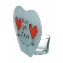 Glas T-Lichthalter ( Liebe) sortiert 18 x 14 x 5 cm GILDE