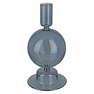 Glas Stabkerzenhalter  Rondo 17 x 9 cm grau GILDE