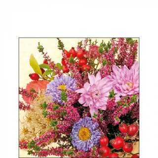 Serviette 25 x 25 cm  3 lagig, 20 Stück pro Packung ( Autumn flower ) FSC Mix AMBIENTE