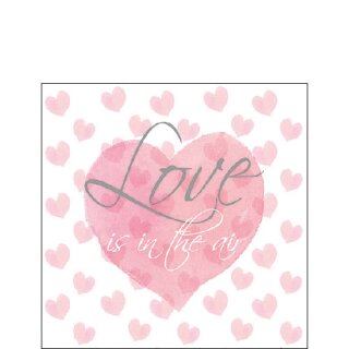 Serviette 25 x 25 cm  3 lagig, 20 Stück pro Packung (  Love letters ) FSC Mix AMBIENTE