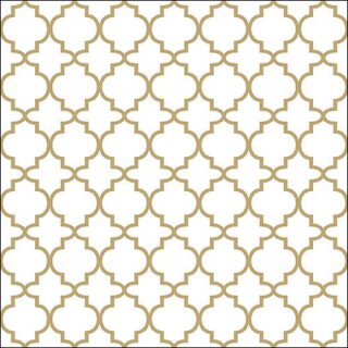 Serviette 33 x 33 cm  3 lagig, 20 Stück pro Packung ( Ogee gold outline )  FSC Mix "AMBIENTE