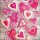 Serviette 33 x 33 cm  3 lagig, 20 Stück pro Packung (  Heart All Over )  FSC Mix "AMBIENTE