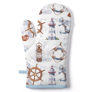 Ofen Handschuh ( Welcome Aboard ) Outer fabric: 100% cotton - Filling: 100% polyester - Lining: 100% polypropylene 18 x 30 cm AMBIENTE