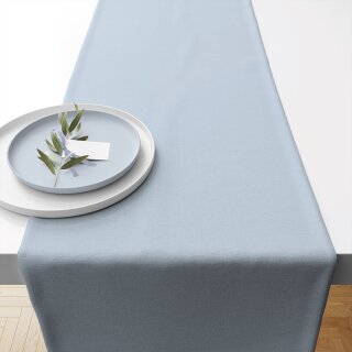 Tischläufer  40x150 cm Uni blue fog 100 % Baumwolle AMBIENTE