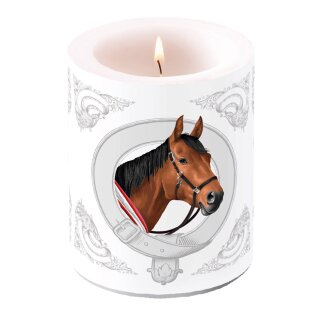 Windlicht Kerze D 10 cm; H 12  cm,  Big  ( Classic horse  ) AMBIENTE