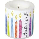 Windlicht Kerze  ( BIRTHDAY WISH  ) IHR, H 7,5 cm, D 7,5 cm