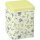 Quadratische Teedose IHR  ( FLEURS grey yellow )