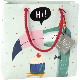 Geschenktasche ( BIRTHDAY HI light blue ) IHR 18 x 6 x 18 cm