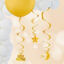 HANGING SWIRL - GOLD 2 x 3 Girlanden pro Set  HAPPY...