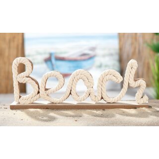 Schriftzug, "Beach", MDF, beige, naturfarben, VE 8, L. 4 cm B. 30 cm, H. 11 cm GILDE