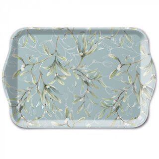 Tablett Melamin 13 x 21 cm, Mistletoe all over green  AMBIENTE