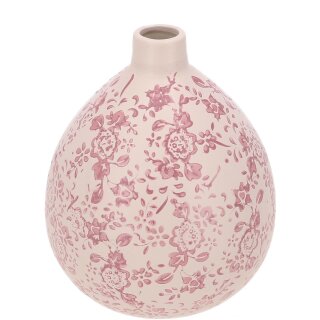 Keramik Vase "Karla", D17cm, H19,5cm, Öffnung: 2cm, rosa