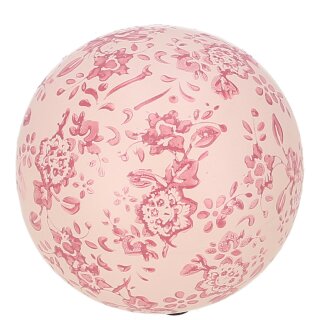 Keramik Kugel "Karla" D12cm, rosa außen glasiert, mit Filzfüßen