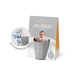 Wellnesszeit Schaumbad inkl Windlicht und Teelicht  Alles Liebe