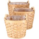 Natur Jardienere "Shawn", 3er-Set, rund, natur...