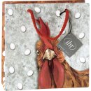 Geschenktasche OH MY ROOSTER grey ; IHR 18 x 6 x 18 cm
