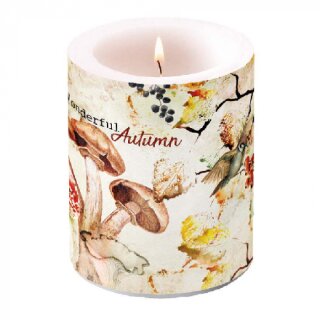 Windlicht Kerze D 10 cm; H 12  cm,  Big  Wonderful Autumn AMBIENTE