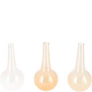 Glas Vase "Vivi", 3 Farben, D6,5cm, H13cm, &Ouml;ffnung: 1cm, creme/wei&szlig;/beige