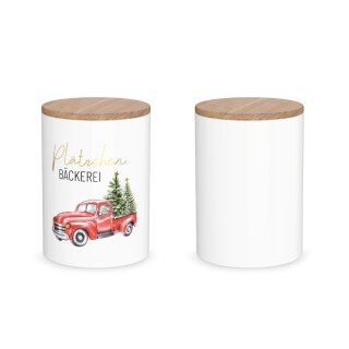 Vorratsdose "   Pick Up " Maße: Durchmesser 11cm, Höhe 16cm; Füllmenge ca. 1000m Material: Keramik mit Bambusdeckel und Silikondichtung, Füllmenge: 1 Liter