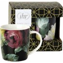 Porzellanbecher IHR " VINTAGE BIG ROSE black "...