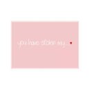 Postkarte Quer   "you have stolen my heart"