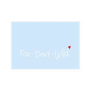 Postkarte Quer  "Fox-Devil-Wild"