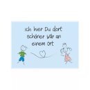 Postkarte Quer   "ich hier Du dort schöner...