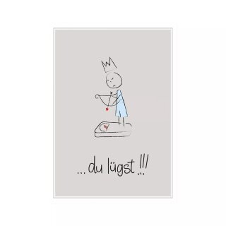 Postkarte Hoch  "..du l&uuml;gst" Junge