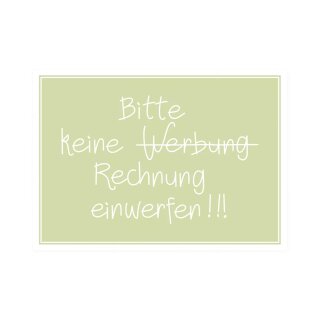 Postkarte Quer   "Bitte keine Rechnung einwerfen"
