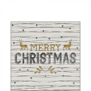 Serviette 25 x 25 cm  3 lagig, 20 Stück pro Packung " Classy Christmas grey FSC Mix  " AMBIENTE