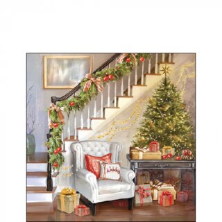 Serviette 25 x 25 cm  3 lagig, 20 Stück pro Packung " Christmas interior FSC Mix " AMBIENTE