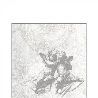 Serviette 25 x 25 cm  3 lagig, 20 Stück pro Packung "  Classic angels silver FSC Mix " AMBIENTE