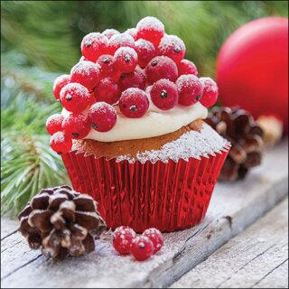 Serviette 33 x 33 cm  3 lagig, 20 Stück pro Packung "  Christmas cupcake FSC Mix " AMBIENTE