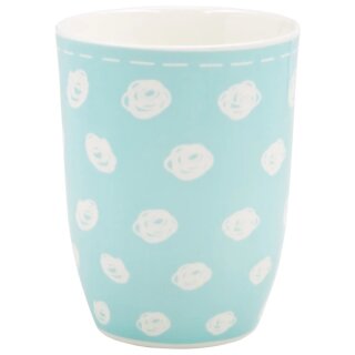 Tasse mit Henkel " Punkte mint" 500 ml H 12 cm , D 9,5 cm